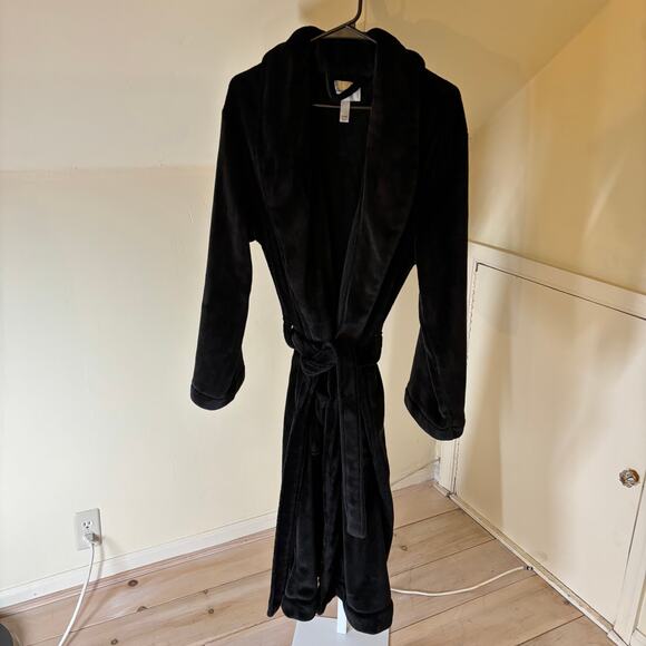 Goodfellow & Co. EUC Men's Plush Black Bathrobe Size S/M - Picture 1 of 5